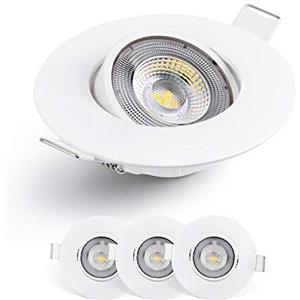 EMOS Incasso per Cartongesso 5W / 450 Lumen | Faretti LED soffitto da incasso 4000K Luce Bianco naturale | Set di 3 pezzi Spot LED Orientabili a 50°, Rotondi e Ultra Piatti in Bianco