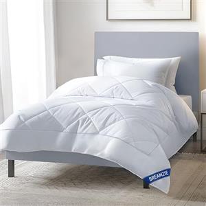Dreamzie Piumino Quattro 4 Stagioni Letto Singolo 135x200 - Piumone Autunnale Invernale 135 x 200 - Trapunta 200x135, Microfibra Sintetica, Caldo, Morbido, Bianco, Certificato Oeko-Tex