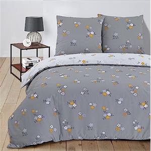 VISION - Parure copripiumino reversibile - Leyla - copripiumino 260 x 240 cm con 2 federe assortite 65 x 65 cm - 100% cotone