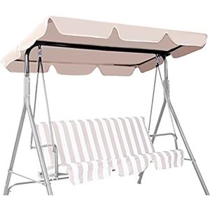 GIANTEX Copertura di Ricambio Universale per Dondolo, Tettuccio Tetto di Ricambio per Dondolo da Giardino per Esterno Beige