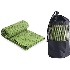 GIMIRO Asciugamano Yoga Antiscivolo Grip - Microfibra Tappetino Yoga con Un'Elevata Aderenza al Pavimento - Antiscivolo, Super Assorbente, Non Slittamento, Asciugatura Rapida - 183 cm x 61 cm - Verde