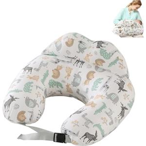 TOPCHANCES Cuscino Per Allattamento,Cuscino Gravidanza Multiuso Con Rivestimento In Cotone100% Cuscino Per Per L'allattamento Al Seno A Forma Di U,Cuscino Neonato Lavabile(Animal World)