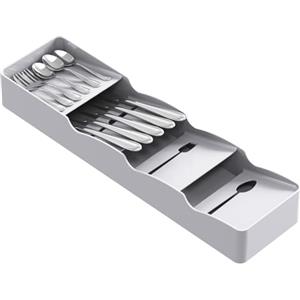Lifewit Portaposate da Cassetto, Vassoio Porta Posate per cucina, Portaposate in Plastica per Cucchiai, Forchette e Coltelli, Organizer posate, Grigio