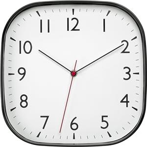 TFA Dostmann Orologio da parete moderno grande al quarzo senza ticchettio, 60.3076, analogico, 28 cm, movimento sweep, per soggiorno, ufficio o cucina, per la casa, di facile lettura, nero