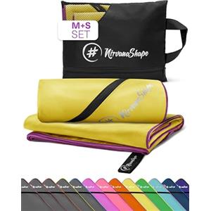 NirvanaShape Asciugamani in microfibra | assorbenti, leggeri, asciugano in fretta | Asciugamani da bagno, asciugamani da viaggio, spiaggia, asciugamani sportivi | Ideali per fitness, yoga, sauna