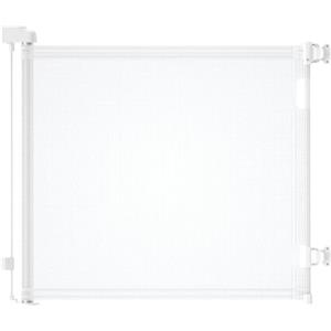 derimkcoa Cancelletto Estensibile per Scale,0-180 cm,Porta Retrattile e Cancelletto per Bambini e Animali Domestici,Adatto per Scale,Corridoi, Uso Interno ed Esterno(Bianco)