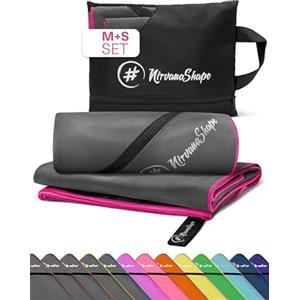 NirvanaShape Asciugamani in microfibra | assorbenti, leggeri, asciugano in fretta | Asciugamani da bagno, asciugamani da viaggio, spiaggia, asciugamani sportivi | Ideali per fitness, yoga, sauna