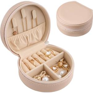 ProCase Scatole Portagioie Donna da Viaggio, Scatole Portagioie Piccolo, Organizzatore Gioielli -Champagne(Mini)