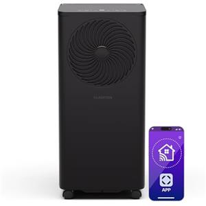 Klarstein Aero Ring Condizionatore Portatile - 9,000 BTU, 3-in-1: Raffredda, Deumidifica & Ventila, Controllo App & Vocale, Per Stanze Fino a 31 m², Classe A, R290, Rotelle Scorrevoli, Nero