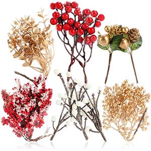 COM-FOUR® Decorazioni natalizie - rami decorativi per il fai da te - decorazioni natalizie sparse - set per il fai da te - pot-pourri natalizi come decorazioni da tavola (6x sacchetti: ramoscelli)