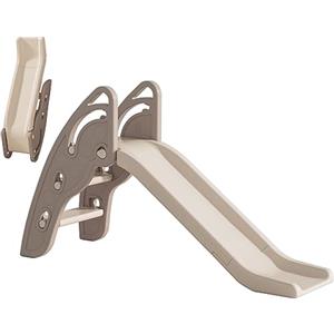 Gupamiga Scivolo da Giardino per Bambini con Maniglie, Pendenza Scivolo Extra Lunga e Scale Antiscivolo, Elevata Resistenza, Facile Montaggio e Pieghevole (Marrone)