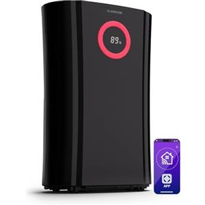 Klarstein DryFy Pro Connect 20L Deumidificatore WiFi, 20L/24h, Serbatoio 4L, App Control, Timer 24h, Portatile per Bagno & Camera da Letto, Stanze 20-30m², Nero
