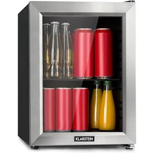 KLARSTEIN Frigorifero minibar Harlem, Sistema di Raffreddamento a Compressione, capacità 23 Litri, 5 Livelli di Raffreddamento: 0-10 °C, rumorosità ridotta: 39 Db, 1 Base a griglia Metallica, Nero
