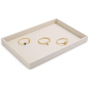 Papten Vassoio portagioie impilabile in iuta, cassetto portagioie, inserto organizzatore per gioielli, espositore per anelli e orologi da polso (beige)