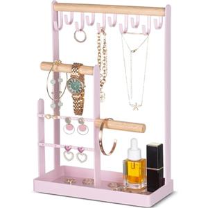 ProCase Portagioie Porta Collane da Tavolo, Espositori per Gioielli da Appendere, Appendi Gioielli Donna, Espositore Gioielli Portacollana Portagioielli per Orecchini Bracciali Anelli - Rosa