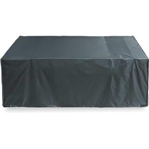 Lumaland Telo di protezione in tela impermeabile - Telo di protezione da tavolo esterno impermeabile in tessuto Oxford con manico e cordino regolabile, 240 x 140 x 90 cm, grigio