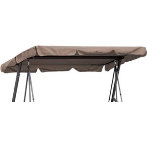 QUICK STAR Copertura Dondolo 3 Posti 200 x 145 cm Marrone-Grigio Impermeabile | Tettuccio per Altalena da Giardino | Telo Ricambio Universale | Tetto UV 50