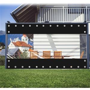 FoundGo Telone Trasparente per Gazebo con Occhielli 450 g/m² Impermeabile Antivento per Esterni Garage Terrazza Giardino (Altezza x Larghezza)