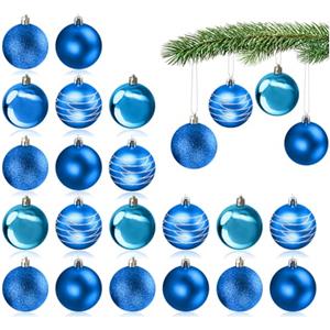 COM-FOUR® 20x palline di Natale, palline per albero di Natale infrangibili in plastica per Natale, addobbi per l'albero di Natale con ciondoli, Ø 6 cm