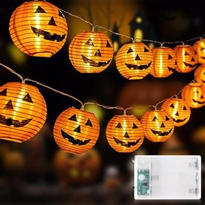 Auting Catena luminosa a batteria per Halloween, 6 m 20 LEDs arancione zucca lanterna con batteria, impermeabile, per interni ed esterni, Ognissanti, decorazioni di Halloween