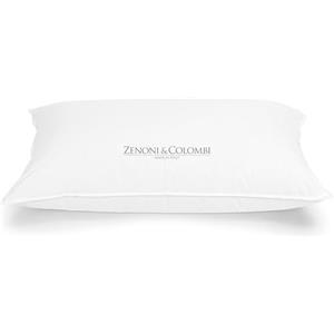 Zenoni & Colombi | Cuscino Guanciale Premium da Letto in Piumino e Piuma d'oca con Fodera in 100% Cotone, Anallergico e Antiacaro | Made in Italy | Tonale