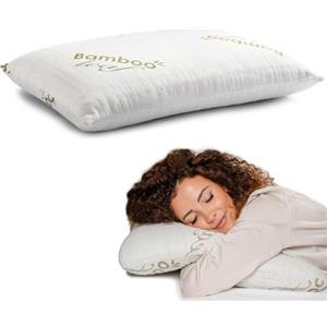 Flowen Cuscino Cervicale Memory Foam per Dormire Ortopedico Aloe Vera Guanciale Letto Ideale per Supporto al Collo Ergonomico Traspirante Antirussamento Anallergico Federa in Bamboo Lavabile