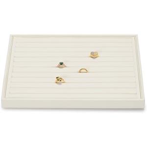 Oirlv Vassoio In Microfibra Beige Per Gioielli, Porta Orecchini e Anelli