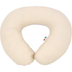 baby idea Babysanity® Cuscino Allattamento Kikka® Gravidanza Neonato XXL con Federa Esterna 100% Cotone Alta Qualità Sfoderabile per le Future Mamme Pratica Borsa Viaggio Made In Italy (Pois/Righe Beige)