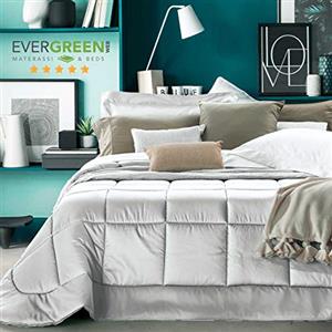 EVERGREENWEB MATERASSI & BEDS EVERGREENWEB - Trapunta Letto Singolo 180x270 cm, Moderno Copriletto Invernale Rivestimento Avorio 100% RASO PURO COTONE, Imbottito in Morbida Microfibra di Poliestere IPOALLERGENICO, Lavabile, ASSISI