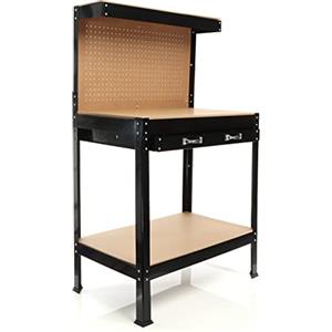 Wiltec Banco da Lavoro 800x500x1400mm Tavolo da Officina con Parete Forata