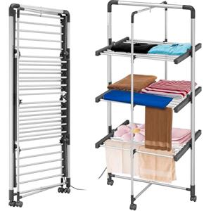 Wintem Stendino Elettrico Asciugabiancheria 300W - Stendibiancheria Verticale Salvaspazio con 3 Ripiani Design Compatto - Magic Dry Tower Efficiente e Pratica per Casa e Viaggio,