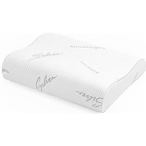 Dorian Home - Cuscino Cervicale per Dormire in Memory Foam Ergonomico a Doppia Onda, Cuscino Letto Supporta Collo, Testa, Spalle e Allevia Dolori Muscolari, Guanciale Traspirante Anallergico Antiacaro