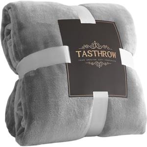 TASTHROW Coperta Vellutata in Pile, Morbida Coperta Plaid Divano Coperta Per Letto in Microfibra per Divano, Letto, Viaggi (Grigio leggero, 130x180cm)