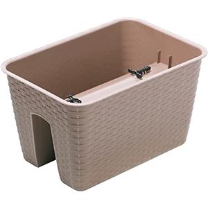 IMJ-Global Vaso per Fiori piante Rettangolare Ratolla Railing Square Decorativo in Plastica Alto 23 cm da interno esterno 27x40 cm Rettangolare Mocca Design Moderno 13 Litri