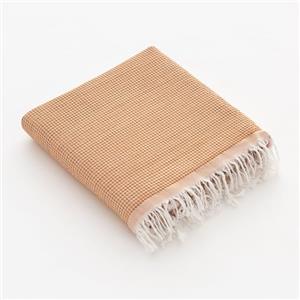 GAMUSI Fouta Pareo - Telo mare leggero, nido d'ape 90 x 180 cm, colore: senape