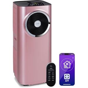 Klarstein Condizionatore Portatile 5 in 1, Condizionatore Deumidificatore Portatile Classe A, Aria Condizionata 10.000 BTU/2,9kW, Purificatore, Climatizzatore Portatile con Night Mode, Wi-Fi/App