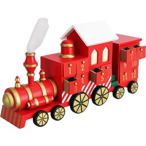 Spielwerk® Calendario dell' Avvento Riutilizzabile in Legno Trenino di Natale Decorazione Natalizia da Riempire