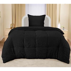 Utopia Bedding Set Copripiumino Seersucker - Include 1 Copripiumino Singolo 135x200 cm con chiusura a cerniera, 1 Federa 80x80 cm con chiusura a busta; il piumino è venduto separatamente.