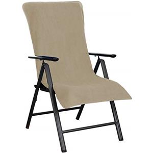 Brandsseller Fodera per sedie da giardino e sdraio in spugna di 100% cotone, Beige