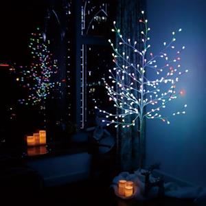 CCLIFE albero luminoso da interno 180cm, albero LED con funzione memoria, albero di ciliegio illuminato, ciclo di 7 colori, IP44, 200 LED con luci