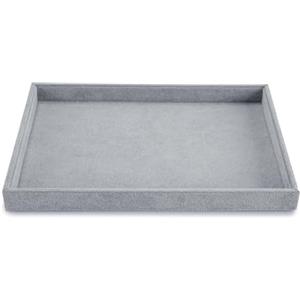 Papten vassoio impilabile in velluto per gioielli, cassetto portagioie inserto organizzatore di gioielli per anelli orecchini (grigio)