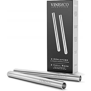 Vinenco Refrigeratore per Bottiglie Vino, Set 3 in 1: Asta di Raffreddamento Inox di qualità + Aeratore Decanter + Versatore Salvagoccia | Aperitivo Accessori Sommelier Barman | Regalo Donna Uomo Festa Bar