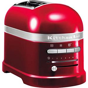 Kitchenaid tostapane - Artisan - Toaster 2 fette con scomparti extra-large e pinze autocentranti - Macchina per Toast con 7 Livelli di Doratura - Retro - Rosso mela metallizzato