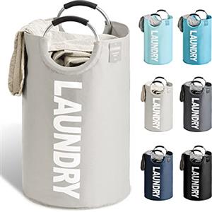 YOUDENOVA Cesta Portabiancheria Cesta Panni Sporchi Cesto Biancheria Sporca Ceste Portabiancheria Capacità 82 Litri (Grigio chiaro, taglia unica)