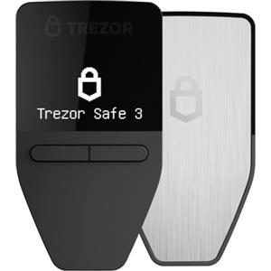 Trezor Safe 3 - Portafoglio Hardware Crittografico Protetto da Passphrase e Secure Element - Acquista, Archivia, Gestisci Risorse Digitali in Modo Semplice e Sicuro (Stellar Silver)