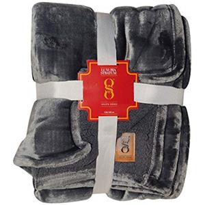 MiaSuite Plaid invernale in Pile anallergico, 130x160 cm - Grigio - Effetto velluto lucente, design elegante, morbido al tatto, lavabile in lavatrice.