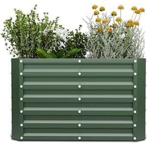 blumfeldt High Grow Straight - Aiuola Rialzata, Fioriera da 600L in Acciaio Galvalume Resistente alle Intemperie per Fiori, Erbe & Ortaggi, Design Ergonomico con Fondo Aperto & Montaggio Facile