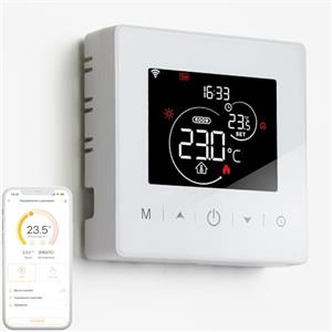 BEOK CONTROLS Termostato wifi a batteria, 2 fili per caldaie a gas.cronotermostato programmabile settimanalmente controllabile a distanza dal TUYA o Smart life.Termostato compatibile con Google Assistant e Alxea