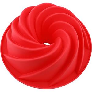 Vicloon Stampo in Silicone per Torte, Antiaderenti e Rilascio Rapido Tortiera Silicone, Stampi in Silicone per Ciambella Cake Molds, Bigné, Pudding e Dolci, Privo di BPA Muffa da Forno, 25x9cm, Rosso