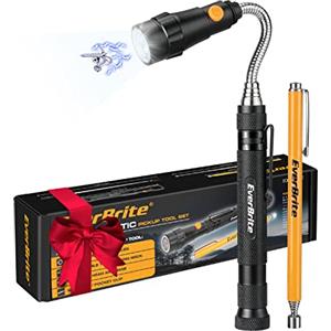 EverBrite Strumento Magnetico Telescopico con Luce LED, Include 1 Penna Telescopica Magnetica e 1 Torcia Telescopica Magnetica Rotante a 360°, Regalo Perfetto per Uomini e Papà